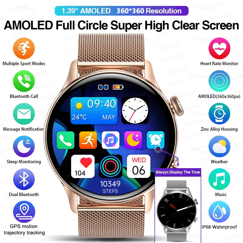 Montre connectée AMOLED — GPS, appels Bluetooth et IP68 annoncé