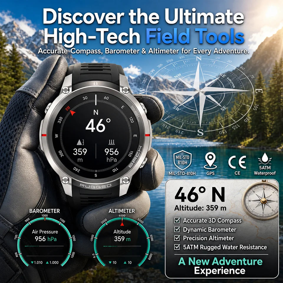 Montre connectée outdoor AMOLED — GPS, cartes hors ligne et 5 ATM annoncés