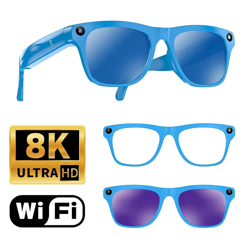 Lunettes connectées IA avec caméra, traduction et appels Bluetooth — version 2400W