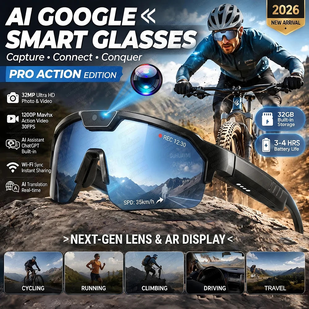 Lunettes connectées sport avec caméra 30 MP annoncée, vidéo 4K et stockage 32 Go