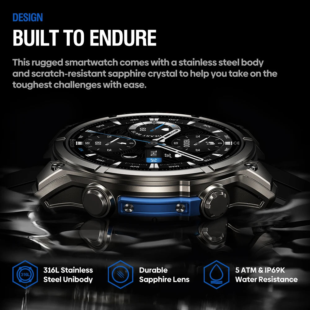 Montre connectée Zeblaze VIBE 8 — AMOLED, appels Bluetooth et lampe intégrée
