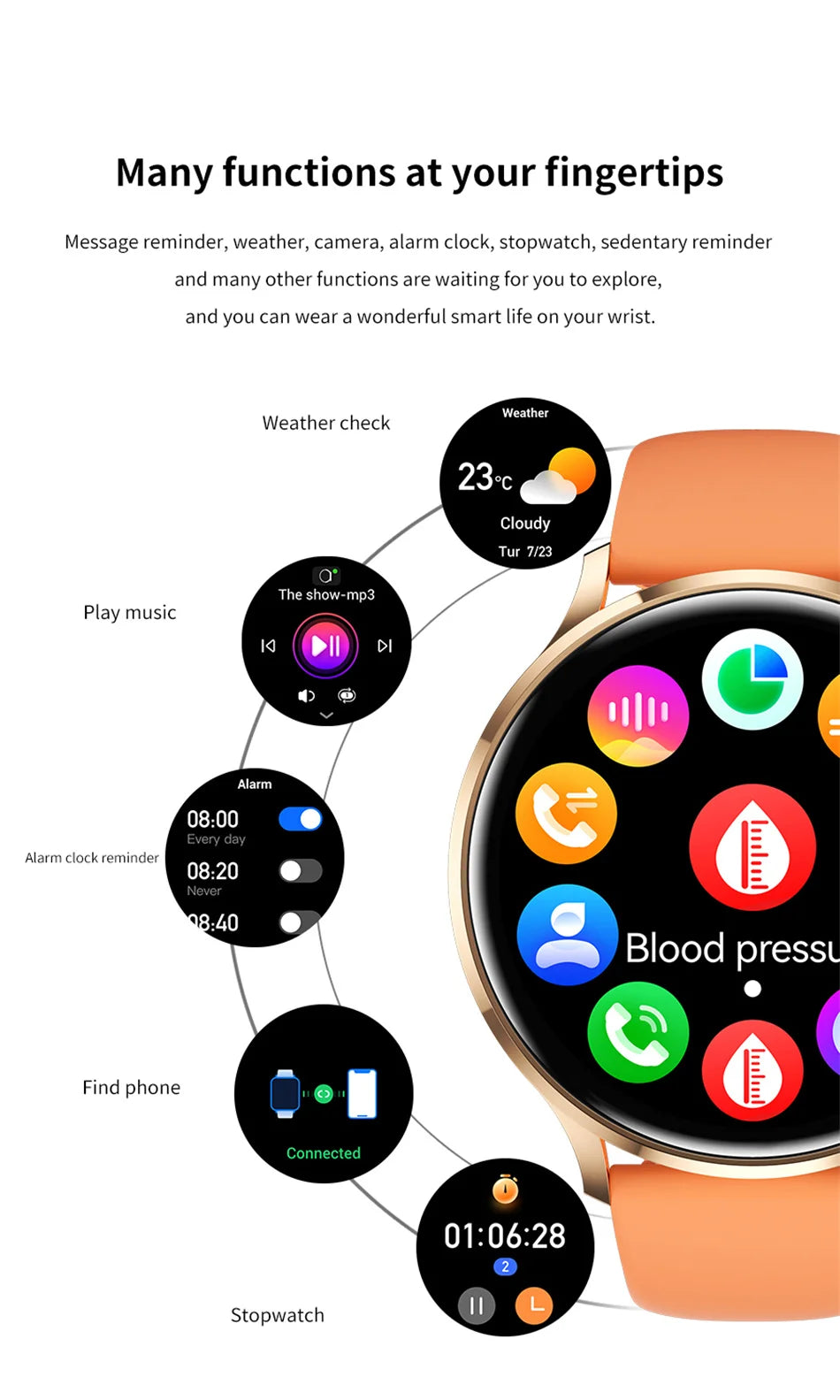 Montre connectée AMOLED — GPS, appels Bluetooth et IP68 annoncé
