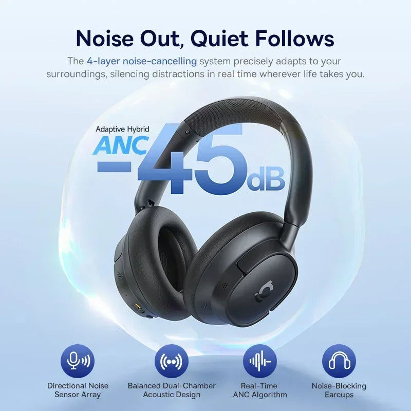 Casque Bluetooth Baseus EH10 NC — ANC adaptatif, LDAC, autonomie annoncée 80 h