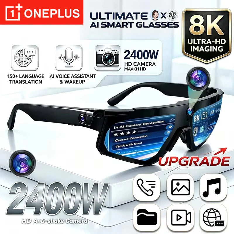 Lunettes connectées sport avec caméra et traduction — version 2400W