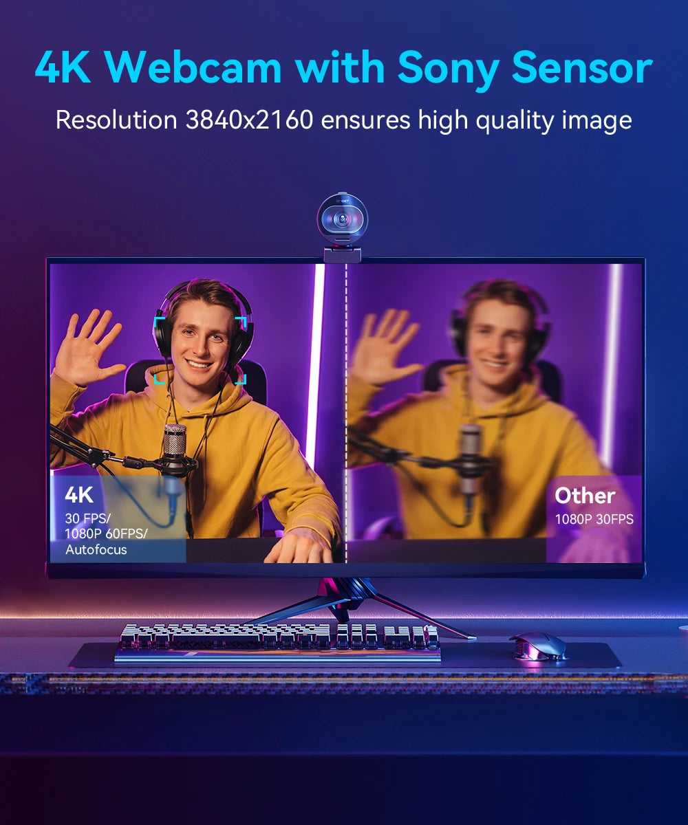 Webcam EMEET S600 4K — autofocus, capteur Sony et 60 i/s en 1080p annoncés