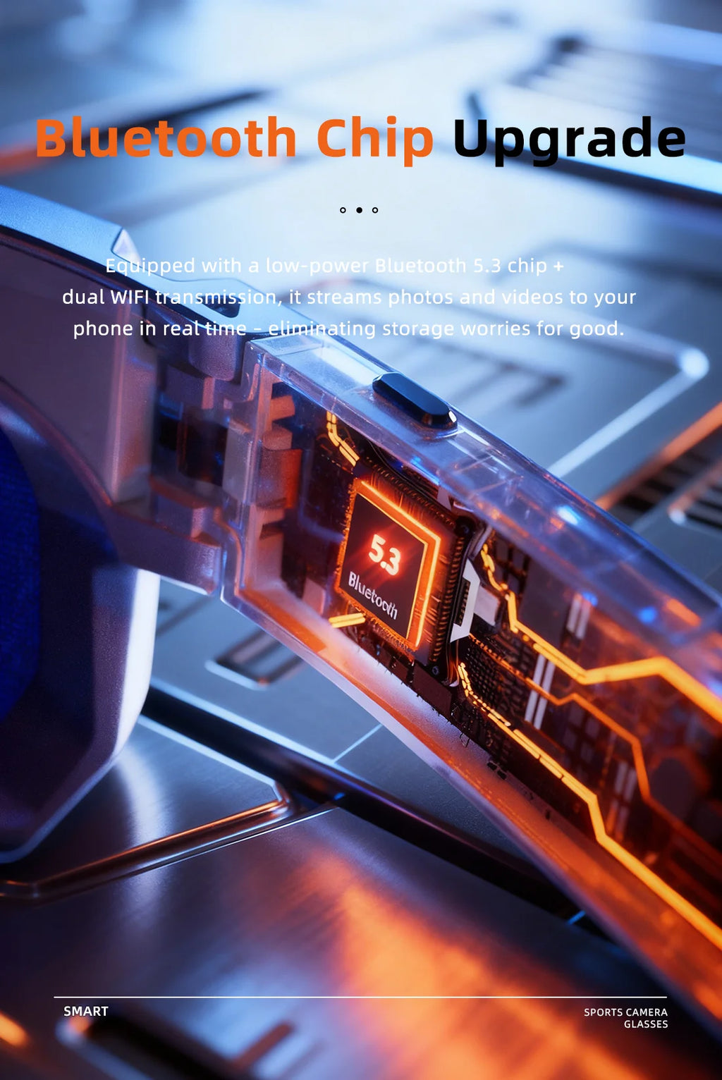 Lunettes connectées IA avec caméra, traduction et appels Bluetooth — version 800W