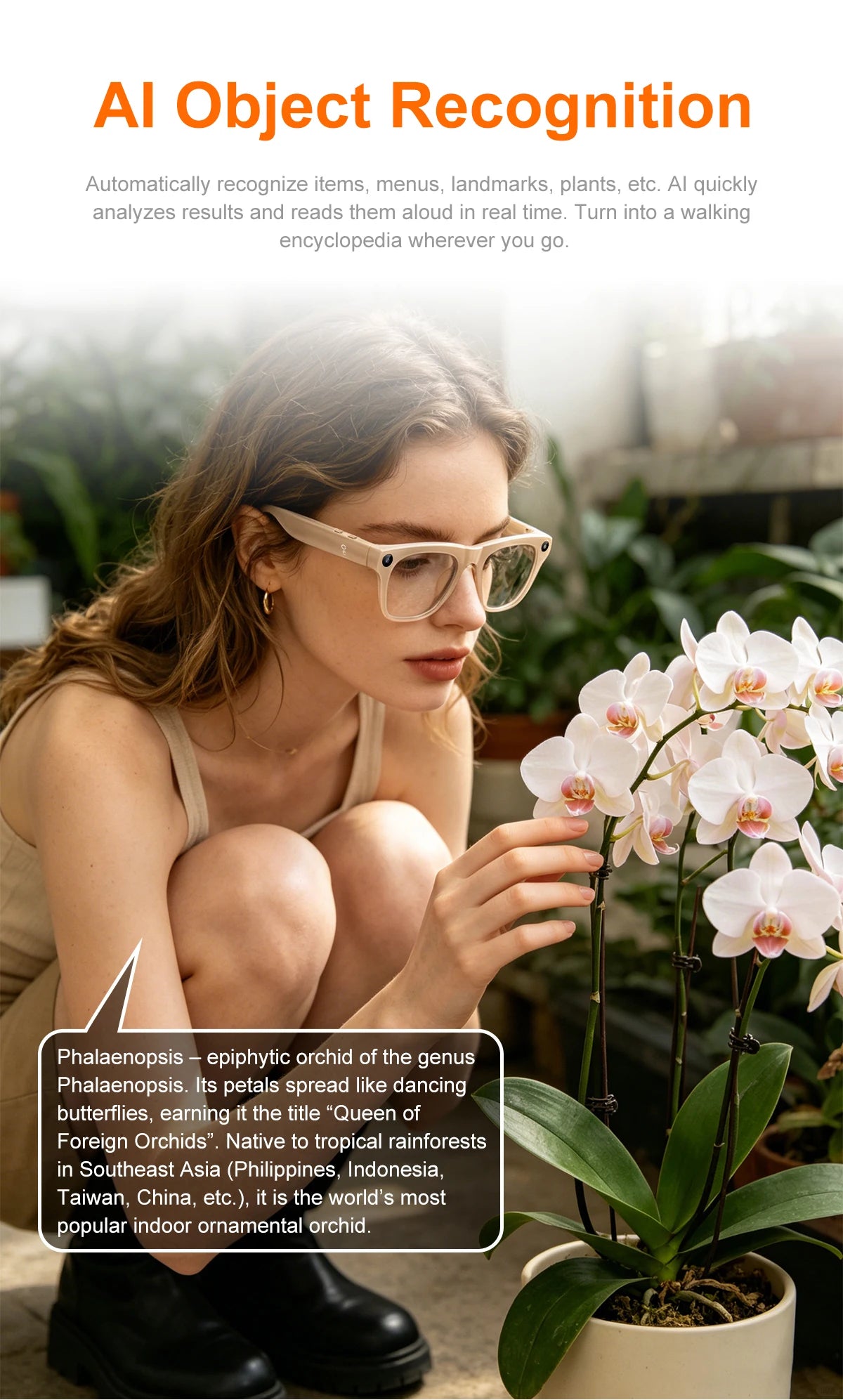 Lunettes connectées IA avec caméra 8 MP annoncée, traduction et appels Bluetooth