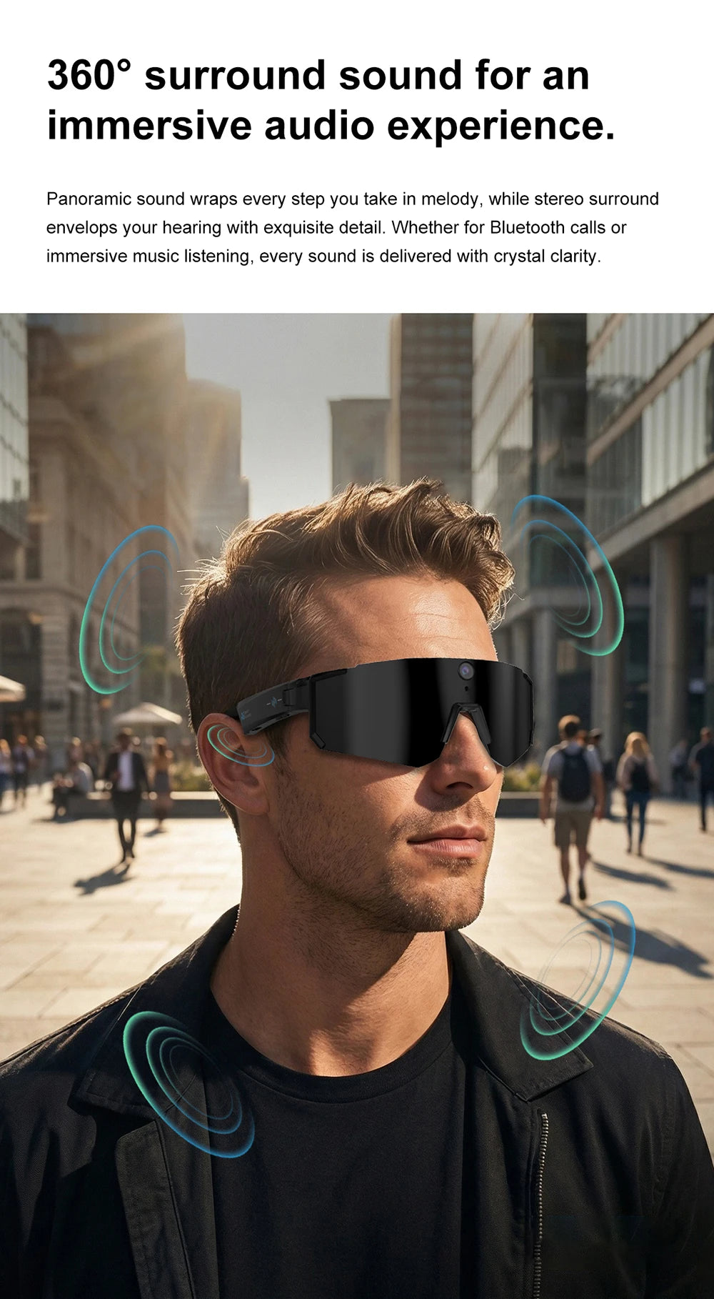 Lunettes connectées sport avec caméra et traduction — version 2400W