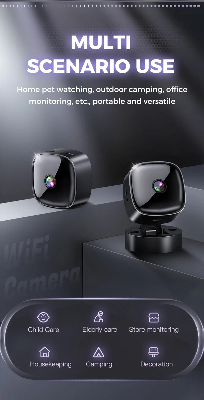 Caméra de sécurité Wi‑Fi 1080p compacte — surveillance à distance